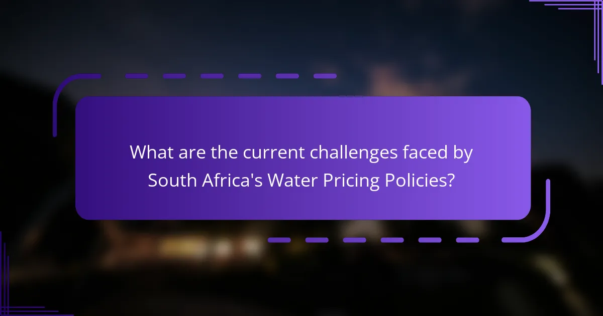 What are the current challenges faced by South Africa's Water Pricing Policies?