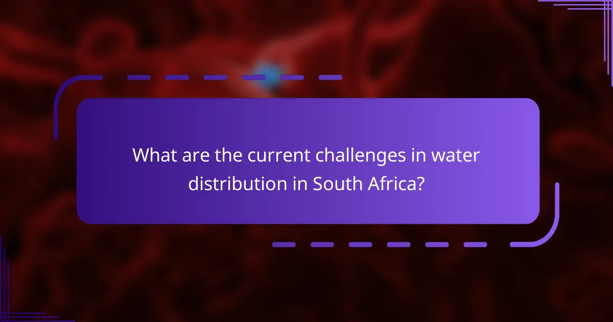 What are the current challenges in water distribution in South Africa?