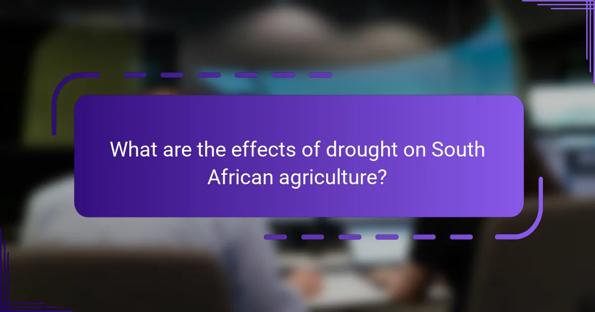 What are the effects of drought on South African agriculture?