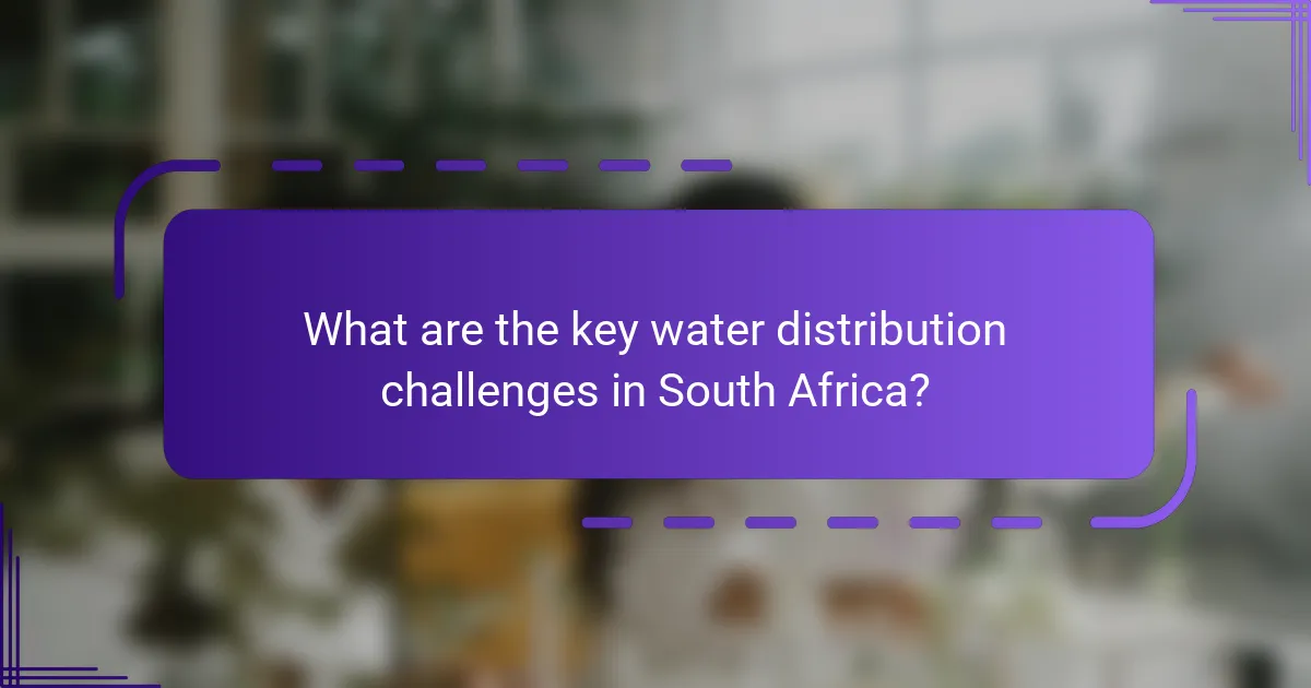 What are the key water distribution challenges in South Africa?