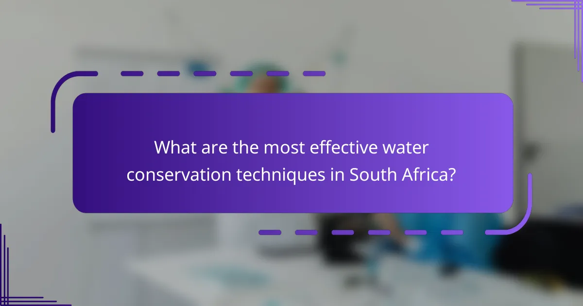 What are the most effective water conservation techniques in South Africa?
