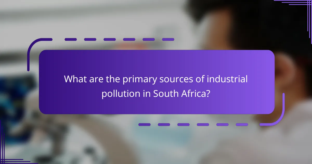 What are the primary sources of industrial pollution in South Africa?