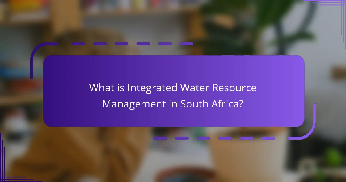 What is Integrated Water Resource Management in South Africa?