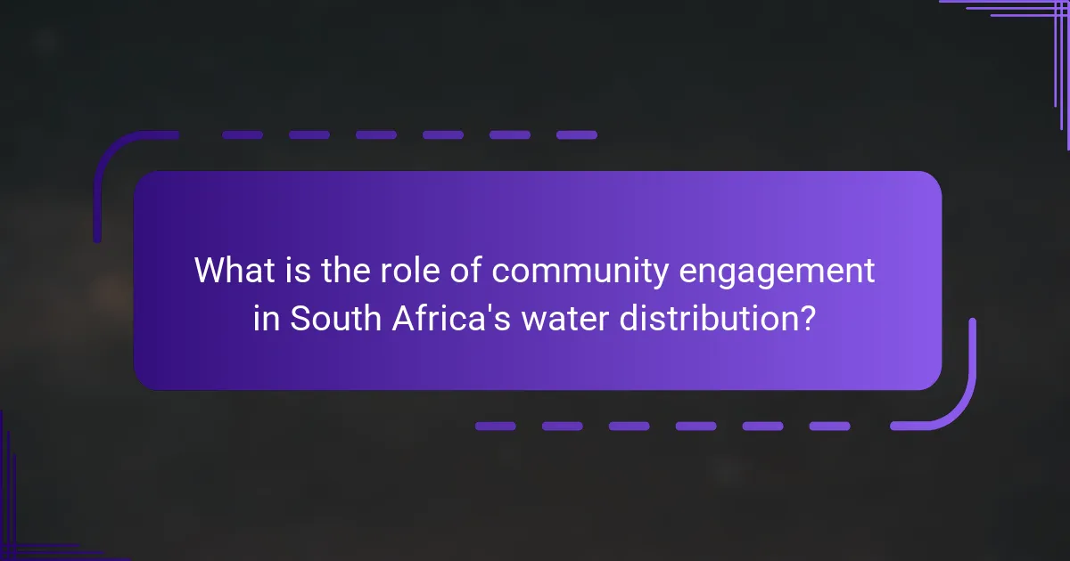 What is the role of community engagement in South Africa's water distribution?