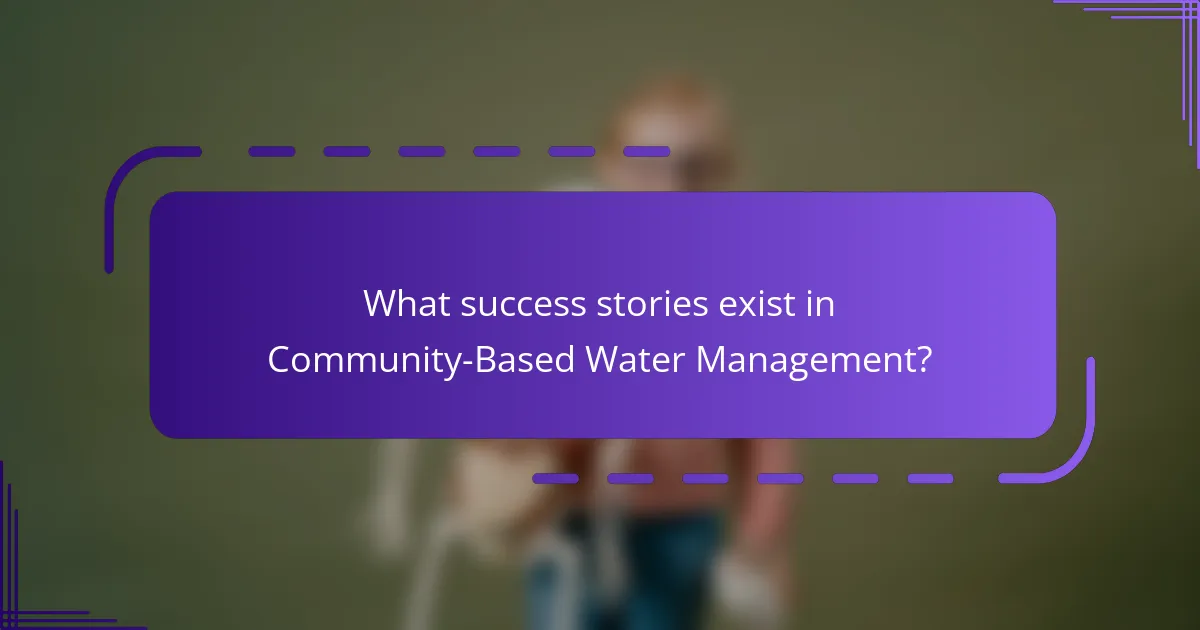 What success stories exist in Community-Based Water Management?